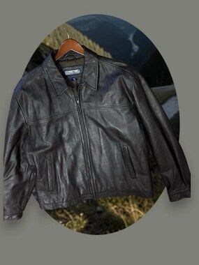 Structure, Men's, Genuine Leather Jacket, Brown, Sizes S to XL, Long Sleeve, Zip